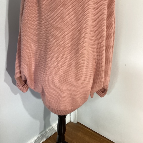 WOMAN REGULAR LARGE LIGHT PINK KNIT CARDIGAN OPEN FRONT COTTON BLEND CASUAL - Picture 7 of 10